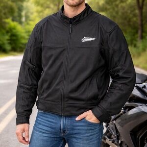 FirstGear Men's 2XL Black Mesh Motorcycle Jacket Armor Vented Riding‎ Gear Paded